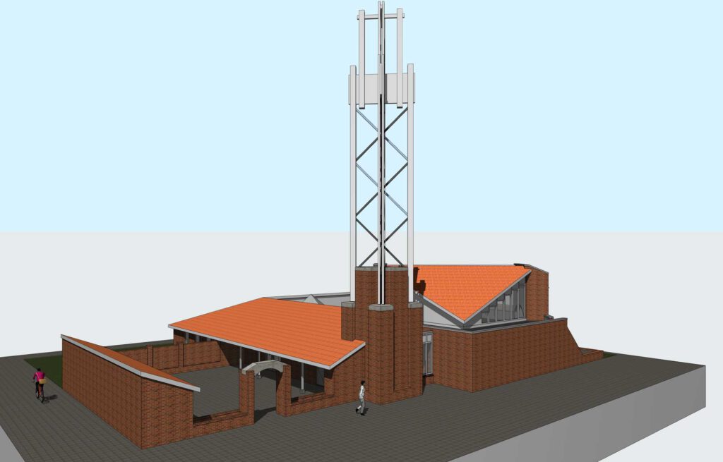 Ontwerp religieus centrum zonder aanbouw